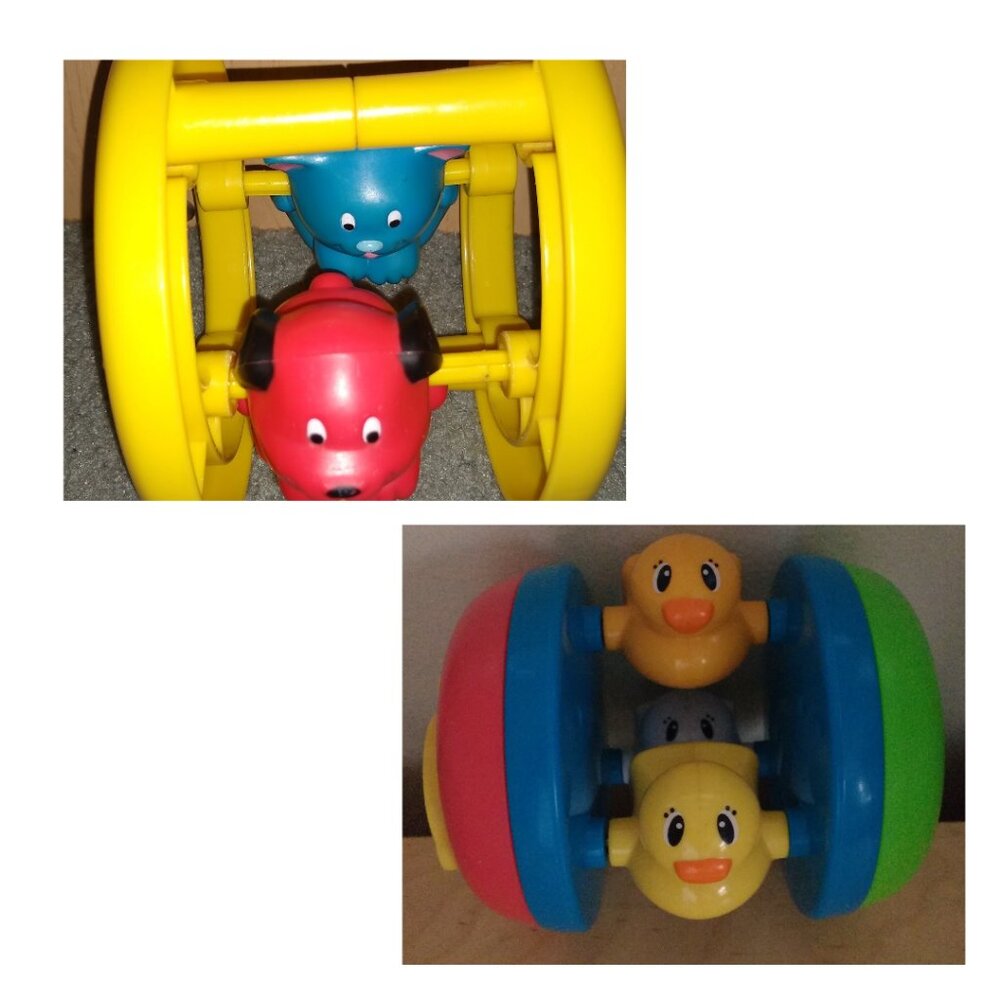 Playskool Busy Chase N Crawl Duckies rolling + Chase dog & Cat used